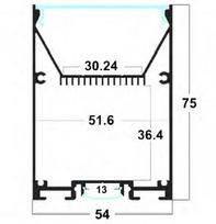 LED profilis su sklaidytuvu PD03 2000x54x75 mm