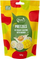 Rutuliukai PRETZELS su jogurtiniu glaistu ir mangais, 120 g