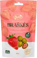 Džiovintos šaltyje braškės su baltuoju šokoladu ir Matcha, 80 g