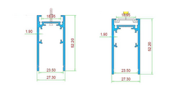 Magnetinis bėgelis paviršinis / pakabinamas baltas S20 3000mm