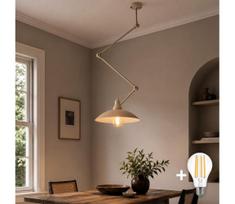 BRILAGI - LED reguliuojamas pakabinamas šviestuvas ant strypo IRONBEAM 1xE27/60W/230V smėlio spalvos