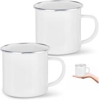 2 vnt. emaliuotų puodelių rinkinys, 350 ml, nerūdijančio plieno, retro dizainas