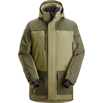 SNICKERS WORKWEAR 1801 vandeniui atspari parka su gobtuvu, chaki
