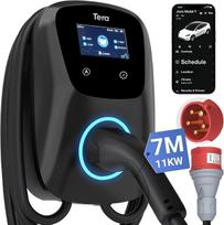 Tera Smart EV Wallbox Type 2 11 kW, Wi-Fi/Bluetooth, 7 m, juodas (W01-AM-WH-11kW)