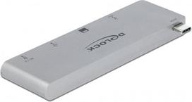 Delock 3 Port Hub und 2 Slot Card Reader fur MacBook mit PD 3.0 und einschiebbarem USB Type-C Anschluss