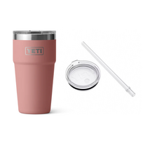 Termo puodelio ir dangtelio su šiaudeliu rinkinys YETI RAMBLER 591 ml