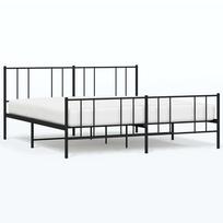 vidaXL Lovos rėmas su galvūgaliu/kojūgaliu, juodas, 193x203cm, metalas