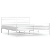 vidaXL Lovos rėmas su galvūgaliu/kojūgaliu, baltas, 183x213cm, metalas