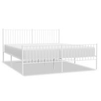 vidaXL Lovos rėmas su galvūgaliu/kojūgaliu, baltas, 183x213cm, metalas