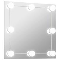 vidaXL Sieninis veidrodis su LED lemputėmis, kvadratinis, stiklas