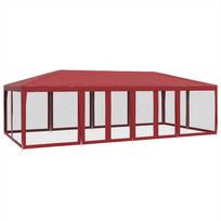vidaXL Proginė palapinė su 12 sienomis, raudona, 8x4m, HDPE