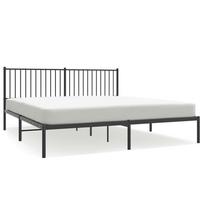 vidaXL Metalinis lovos rėmas su galvūgaliu, juodos spalvos, 183x213cm