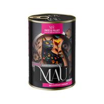 MAU paštetas ir filė – drėgnas maistas sterilizuotam katinui su žąsimi, triušiu ir avietėmis, 400 g