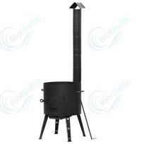 Krosnelė kazanui su kaminu 16 L, storis 2 mm