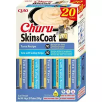 Drėgnas skanėstas katėms Inaba Foods Churu Skin & Coat Tuna 20 x 14 g (280 g) pakelis