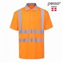 Polo marškinėliai PESSO Hi-vis, oranžiniai