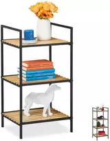 Relaxdays Laisvai pastatoma bambukinė ir metalinė lentyna