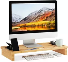 Laikiklis Relaxdays Bambukinis PC monitoriaus stovas