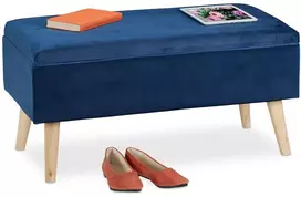 Relaxdays Aksominis pufas su daiktadėže