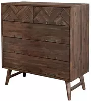 Komoda su stalčiais Ashton, 100 x 105 x 45 cm, tamsiai ruda