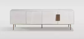 TV staliukas, Stilig, baltas, 200 x 60 x 40 cm, auksinis