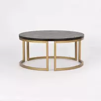 Apvalus kavos staliukas Seville, 90 cm, juoda