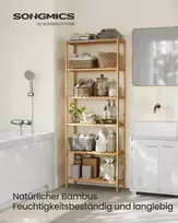 Songmics Bambukinė lentyna su šešiais lygiais, 26x60x160,9 cm