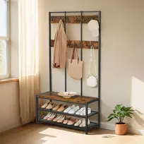 Songmics Drabužių kabykla su suoliuku VASAGLE 100x40x184 cm
