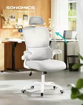 Songmics Ergonomiška biuro kėdė su tinkliniu audiniu ir atlenkiamais porankiais