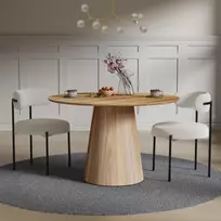 Novanook Valgomojo stalas, MARIEL, 120x120x76 cm, natūrali mediena
