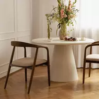 Novanook Valgomojo stalas, ADEL, 120x120x76 cm, Kremas