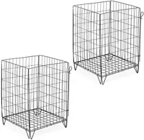 Relaxdays Metalinis komposto dėžės rinkinys, 2 vnt., 68x46x46 cm, juodos spalvos