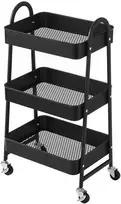 Songmics Metalinis vežimėlis su 3 lentynomis 32.5 x 45.8 x 77.5 cm