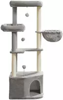 Songmics Kačių draskyklė su pliušiniais kamuoliukais 140,7 cm