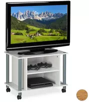 Relaxdays TV staliukas su ratukais ir 2 lentynomis