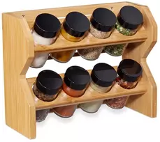 Relaxdays Bambukinis prieskonių stovas su 8 indeliais