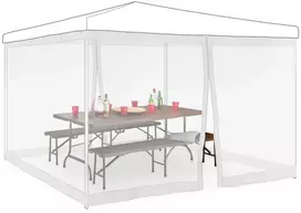 Relaxdays Apsauginis tinklelis nuo uodų 3x3m pavėsinei, baltas