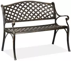 Relaxdays Metalinis sodo suoliukas juodai bronzinis