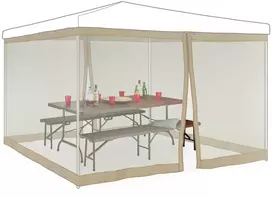 Relaxdays Tinklelis nuo uodų 3x3 m paviljonui, smėlio spalvos