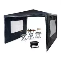 Relaxdays 3x3 m pavėsinė su 2 šoninėmis sienelėmis