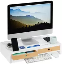 Laikiklis Relaxdays XL monitoriaus stovas su organizatoriumi