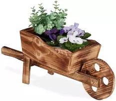 Relaxdays Medinė karučio formos gėlinė