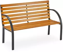 Relaxdays Medinis sodo suoliukas su plieniniu rėmu