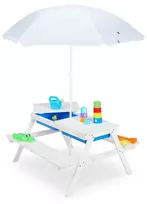Relaxdays Vaikiškas pikniko stalas su skėčiu