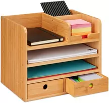 Relaxdays Stalo organizatorius, 26.5x33x24 cm, natūralios spalvos