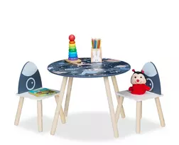 Relaxdays Vaikiškas stalo ir kėdžių rinkinys Space Dino