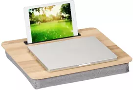 Relaxdays Nešiojamojo kompiuterio padėklas lovai 17" su telefono laikikliu