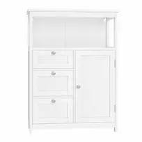 Songmics Vonios kambario spintelė su 3 stalčiais ir reguliuojama lentyna 30x60x80 cm