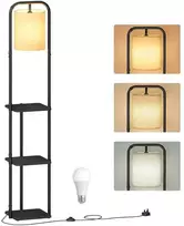 Songmics Grindų lempa su lentynomis 29,9x31,8x160,5 cm
