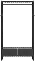 Songmics Drabužių kabykla su lentynomis 40x90x180 cm juoda